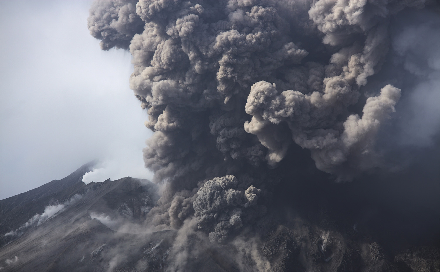 Volcanic ash pollution